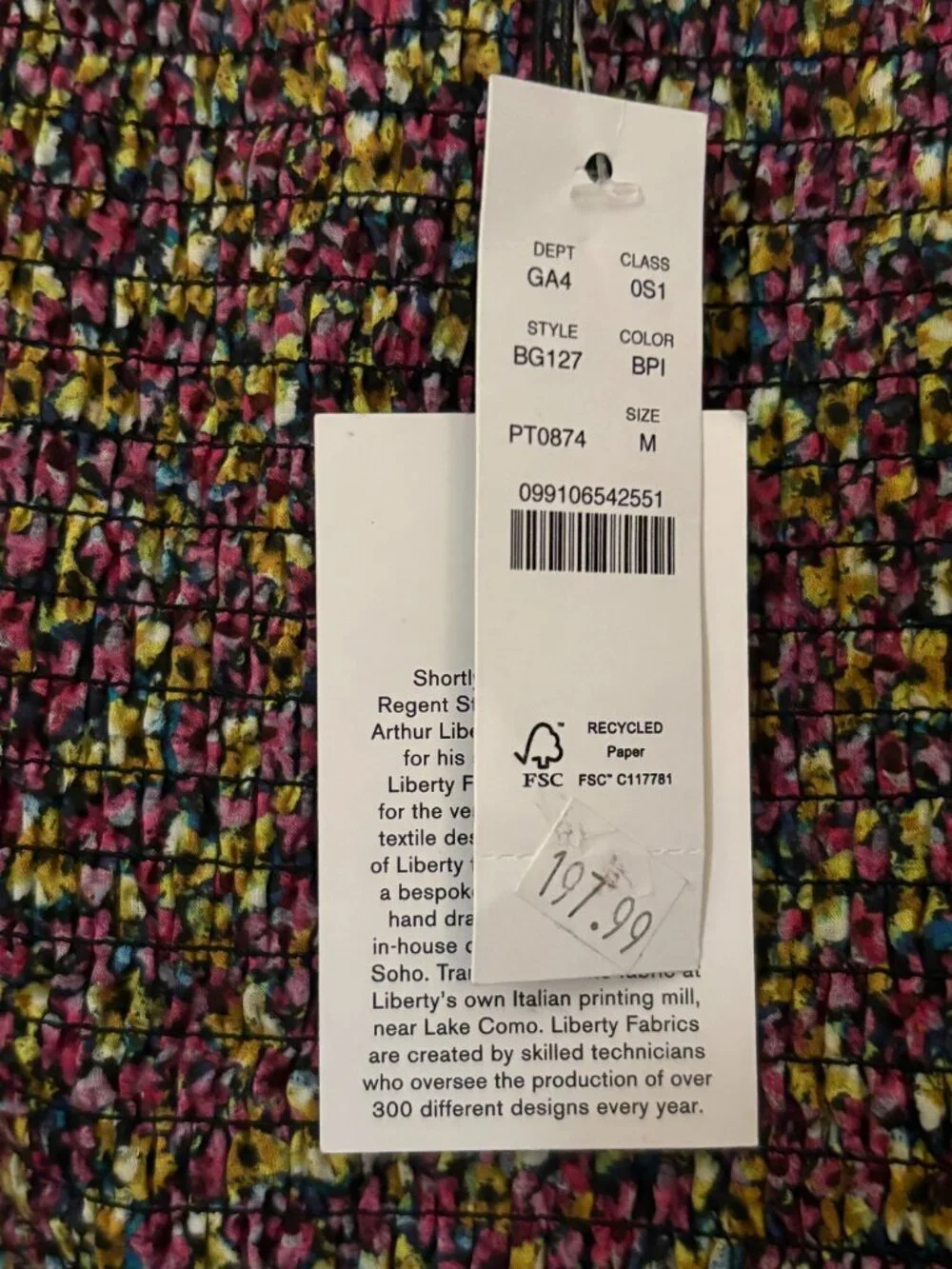 J.Crew Organic Cotton Daydream Midi Dress in Liberty® Busy Izzy Fabric Sz M